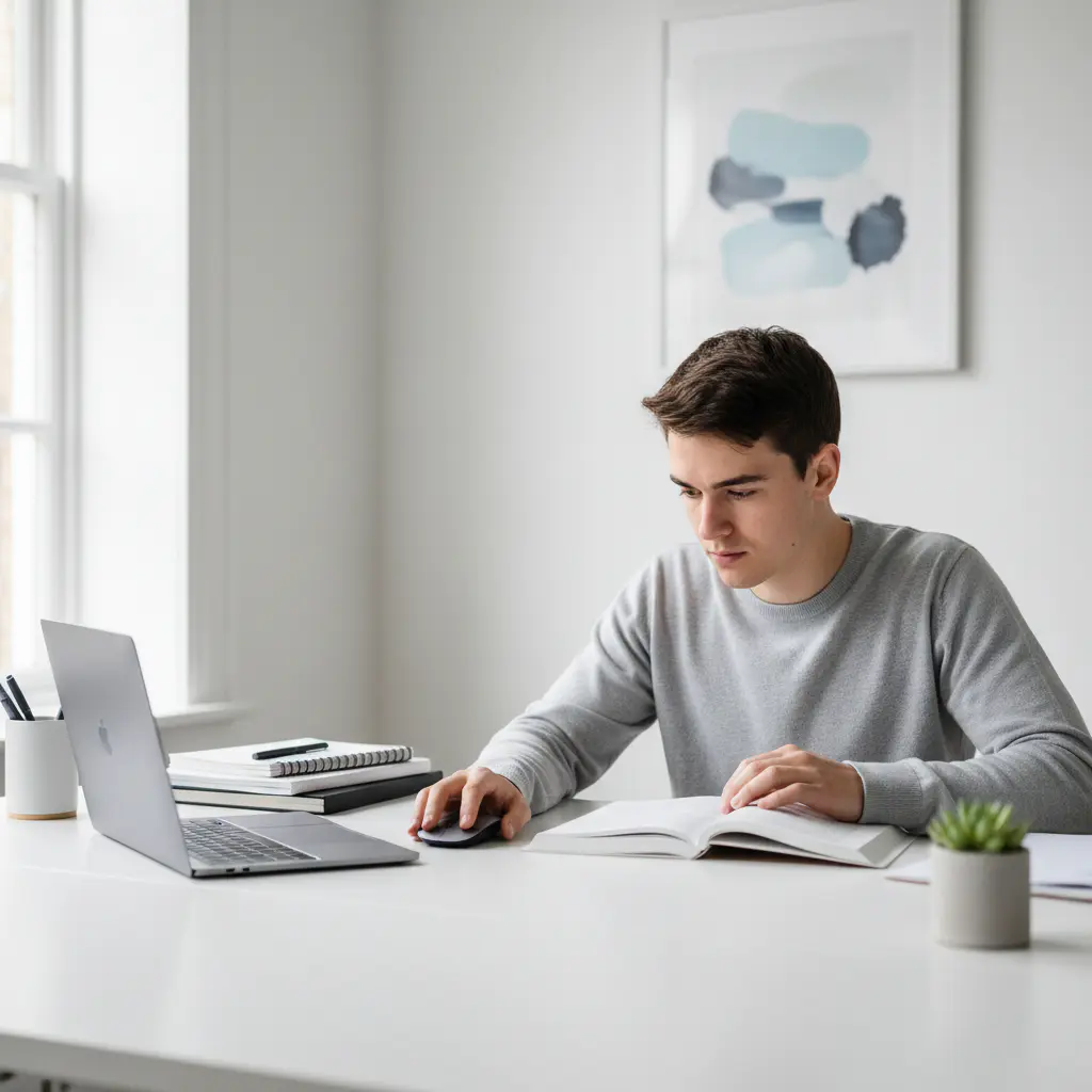 Person enjoying a distraction-free environment